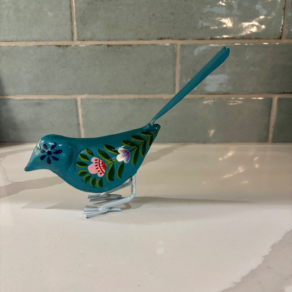Sundance Handpainted Turquoise Metal Bird